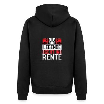 Busfahrer in Rente Ruhestand Rentner - Unisex Premium Bio Zip Hoodie - Schwarz - Hinten - Nico (187cm)