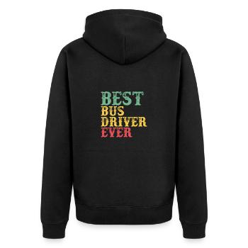Busfahrer Berufung Beruf Arbeit Geschenk - Unisex Premium Bio Zip Hoodie - Schwarz - Hinten - Nico (187cm)