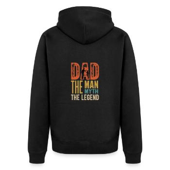 World's Best Dad Dad Couples Couple Parents Dad Daddy - Unisex Premium Organic Zip Hoodie - black - Back - Nico (187cm)