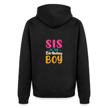 Sœur Anniversaire Garçon Célébration Garçon - Veste à capuche bio Premium Unisexe - noir - Dos - Nico (187cm)