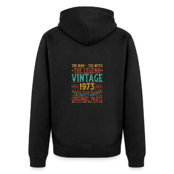 1973 Original Vintage '73 Anniversaire années 70 - Veste à capuche bio Premium Unisexe - noir - Dos - Nico (187cm)