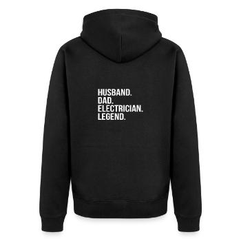 Mari Papa Électricien Héros - Veste à capuche bio Premium Unisexe - noir - Dos - Nico (187cm)