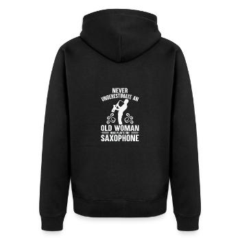 Saxophone Saxophone Saxophone Saxophone Music Saxophone Player - Unisex Premium Organic Zip Hoodie - black - Back - Nico (187cm)