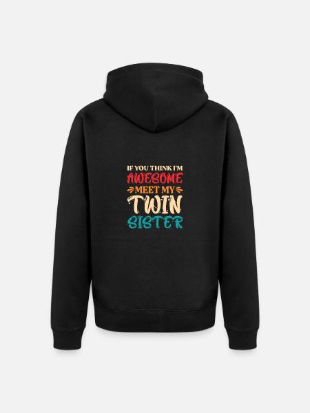 Gemini Twin Sister Siblings - Unisex Premium Organic Zip Hoodie - black