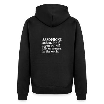 Saxophone Saxophoniste Saxophone Musique Saxophone Joueur de Saxophone - Veste à capuche bio Premium Unisexe - noir - Dos - Nico (187cm)