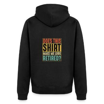 Rentner Opa Pension Ruhestand Büro Mitarbeiter - Unisex Premium Bio Zip Hoodie - Schwarz - Hinten - Nico (187cm)