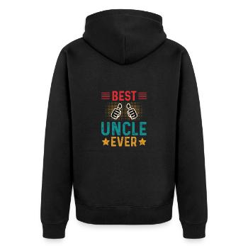 Bester Onkel Schlechter Einfluss Familie Geschenk - Unisex Premium Bio Zip Hoodie - Schwarz - Hinten - Nico (187cm)