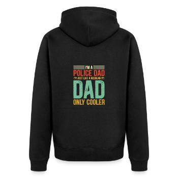Proud dad of a policeman Father of policeman - Unisex Premium Organic Zip Hoodie - black - Back - Nico (187cm)