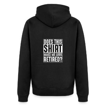 Rentner Opa Pension Ruhestand Büro Mitarbeiter - Unisex Premium Bio Zip Hoodie - Schwarz - Hinten - Nico (187cm)