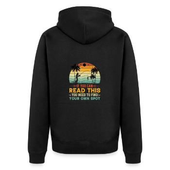 Therapie Angeln See Karpfen Angler Fischer Köder - Unisex Premium Bio Zip Hoodie - Schwarz - Hinten - Nico (187cm)