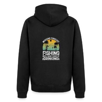 Therapie Angeln See Karpfen Angler Fischer Köder - Unisex Premium Bio Zip Hoodie - Schwarz - Hinten - Nico (187cm)