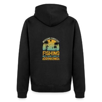 Therapie Angeln See Karpfen Angler Fischer Köder - Unisex Premium Bio Zip Hoodie - Schwarz - Hinten - Nico (187cm)
