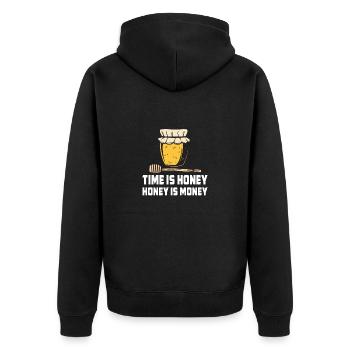 Bienen Imkerei Imker Honig Bienenzüchter Lustig - Unisex Premium Bio Zip Hoodie - Schwarz - Hinten - Nico (187cm)