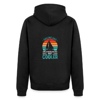 Captain Boat Woman Holiday Sailboat Wife Father - Unisex Premium Organic Zip Hoodie - black - Back - Nico (187cm)