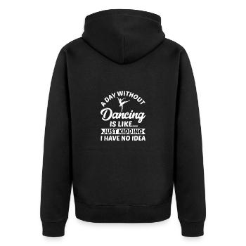 Tänzerin Ballerina Tanz Ballett Geschenk Tanzkurs - Unisex Premium Bio Zip Hoodie - Schwarz - Hinten - Nico (187cm)
