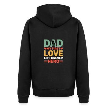 Meilleur monde Père Père Couple Couples Parents Papa papa - Veste à capuche bio Premium Unisexe - noir - Dos - Nico (187cm)