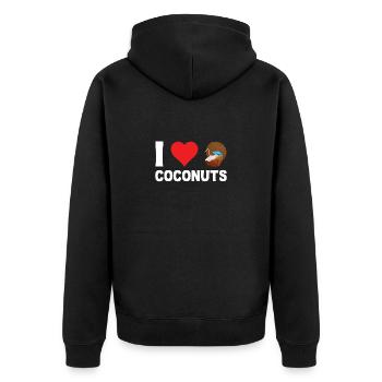 Coconut Coconut Water Palm Leaves Coconut Milk - Unisex Premium Organic Zip Hoodie - black - Back - Nico (187cm)