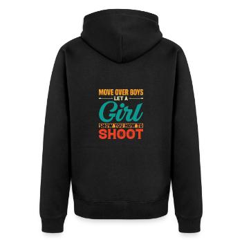 Archery - Bow Hunter Design Archery Arrow - Unisex Premium Organic Zip Hoodie - black - Back - Nico (187cm)
