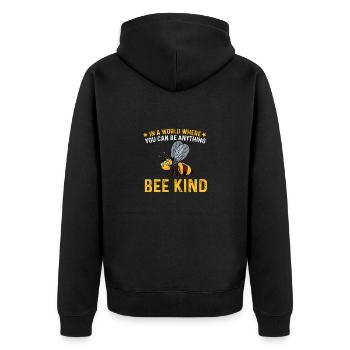 Bienen Imkerei Imker Honig Bienenzüchter Lustig - Unisex Premium Bio Zip Hoodie - Schwarz - Hinten - Nico (187cm)
