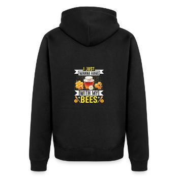 Bienen Imkerei Imker Honig Bienenzüchter Lustig - Unisex Premium Bio Zip Hoodie - Schwarz - Hinten - Nico (187cm)