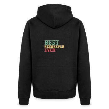 Bienen Imkerei Imker Honig Bienenzüchter Lustig - Unisex Premium Bio Zip Hoodie - Schwarz - Hinten - Nico (187cm)