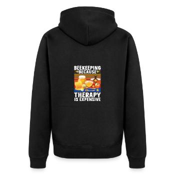 Bienen Imkerei Imker Honig Bienenzüchter Lustig - Unisex Premium Bio Zip Hoodie - Schwarz - Hinten - Nico (187cm)