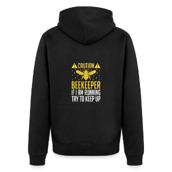 Bienen Imkerei Imker Honig Bienenzüchter Lustig - Unisex Premium Bio Zip Hoodie - Schwarz - Hinten - Nico (187cm)