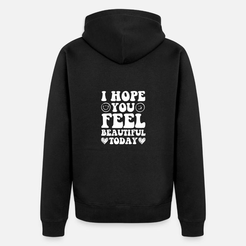 pensées positives vie positive - Veste à capuche bio Premium Unisexe - noir