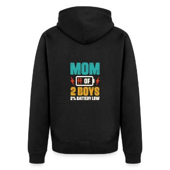 Mama Von Zwei Jungs Mutter Muttertag - Unisex Premium Bio Zip Hoodie - Schwarz - Hinten - Nico (187cm)