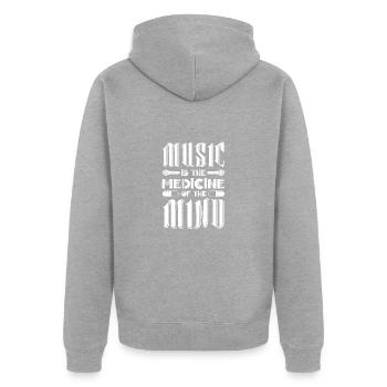 Vinyl Musiker Retro Musik Vinyl Vintage Musizieren - Unisex Premium Bio Zip Hoodie - Grau meliert - Hinten - Nico (187cm)