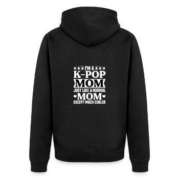 K-Pop Kpop Mama Geschenkidee - Unisex Premium Bio Zip Hoodie - Schwarz - Hinten - Nico (187cm)