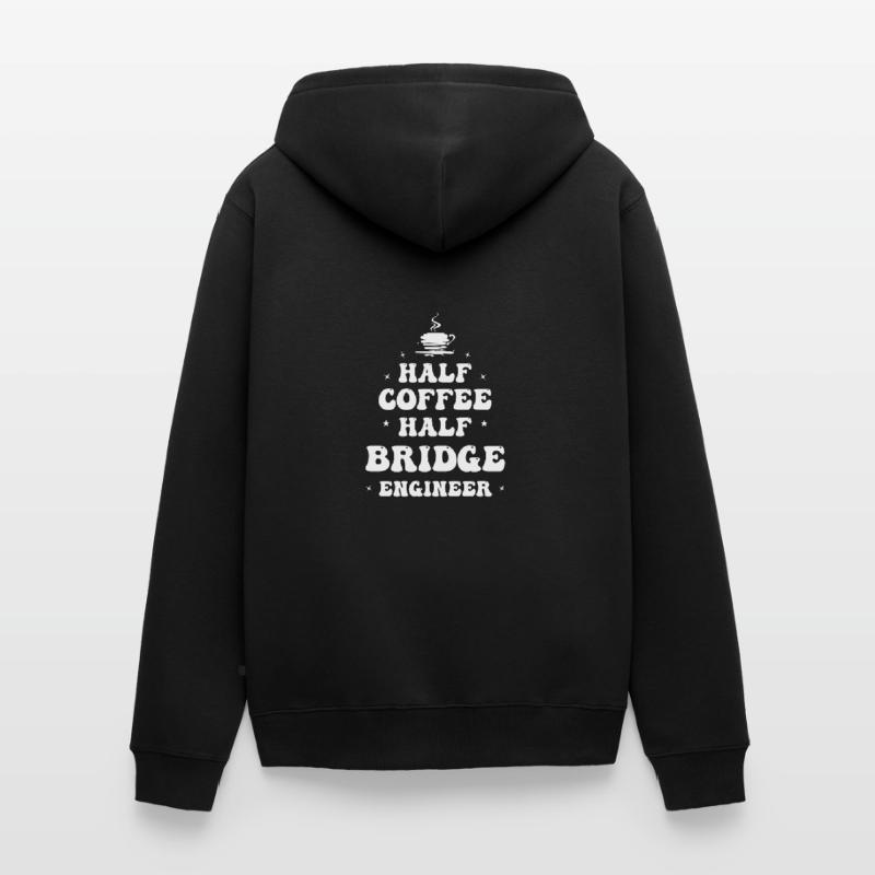 Civil Engineer Bridge Construction Statics Coffee Engineer Unisex Premium Organic Zip Hoodie