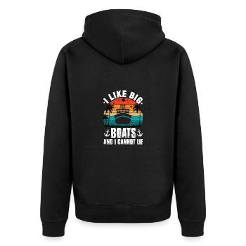 See Angeln Boote Kajak Kanu Sommer Seehaus Kabine - Unisex Premium Bio Zip Hoodie - Schwarz - Hinten - Nico (187cm)