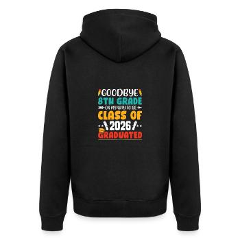Avancement 8ème année École polyvalente Écoliers Élèves - Veste à capuche bio Premium Unisexe - noir - Dos - Nico (187cm)