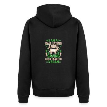 Tierschützer Veganer Vegetarier Tierliebhaber Tier - Unisex Premium Bio Zip Hoodie - Schwarz - Hinten - Nico (187cm)