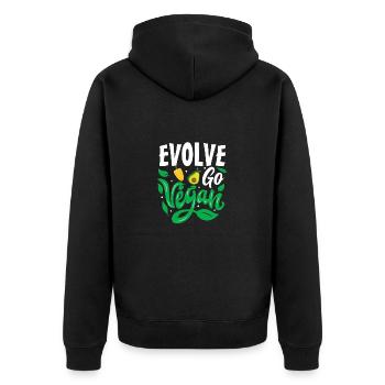 Tierschützer Veganer Vegetarier Tierliebhaber Tier - Unisex Premium Bio Zip Hoodie - Schwarz - Hinten - Nico (187cm)