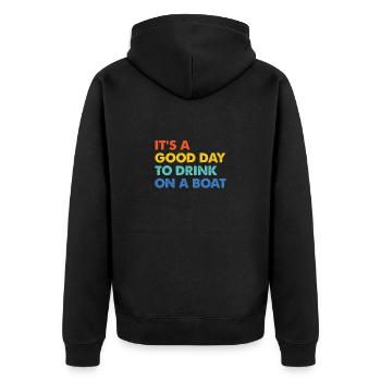 See Angeln Boote Kajak Kanu Sommer Seehaus Kabine - Unisex Premium Bio Zip Hoodie - Schwarz - Hinten - Nico (187cm)
