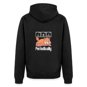 Roter Panda Geschenk Red Panda Periodensystem - Unisex Premium Bio Zip Hoodie - Schwarz - Hinten - Nico (187cm)