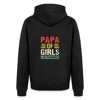 Father's Day Mother Father Two Daughters Baby - Unisex Premium Organic Zip Hoodie - black - Back - Nico (187cm)