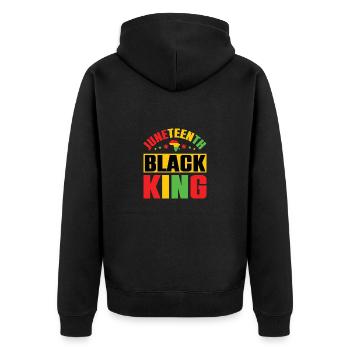 Love June Black Culture Black History Month - Unisex Premium Organic Zip Hoodie - black - Back - Nico (187cm)