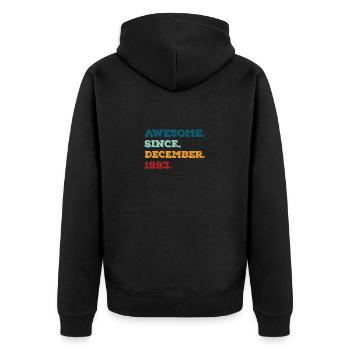 Geburtstag Dezember 1993 Geboren Geburtsjahr - Unisex Premium Bio Zip Hoodie - Schwarz - Hinten - Nico (187cm)