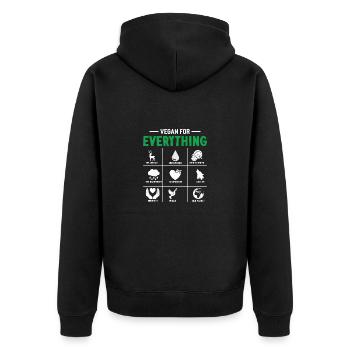 Tierschützer Veganer Vegetarier Tierliebhaber Tier - Unisex Premium Bio Zip Hoodie - Schwarz - Hinten - Nico (187cm)
