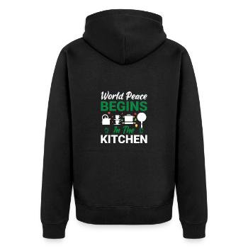 Tierschützer Veganer Vegetarier Tierliebhaber Tier - Unisex Premium Bio Zip Hoodie - Schwarz - Hinten - Nico (187cm)