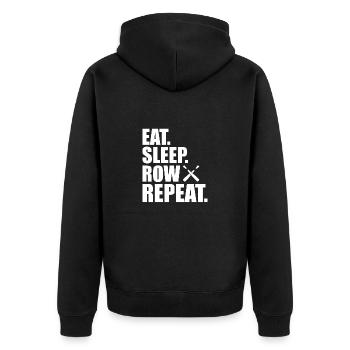 Rowing Trainer Gift Rower Rowing Boat Paddle - Unisex Premium Organic Zip Hoodie - black - Back - Nico (187cm)