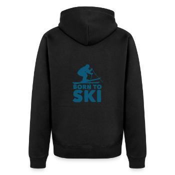Skieurs Montagnes Descente Ski Sport Skis Ski Ski - Veste à capuche bio Premium Unisexe - noir - Dos - Nico (187cm)