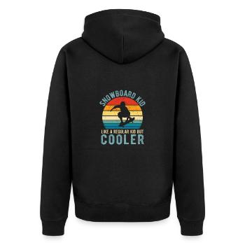 Snowboard Winter Ski Hut Child Snow Snowboarder - Unisex Premium Organic Zip Hoodie - black - Back - Nico (187cm)