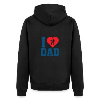 Welt bester Papa Vater Paare Paar Eltern Dad daddy - Unisex Premium Bio Zip Hoodie - Schwarz - Hinten - Nico (187cm)