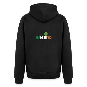 Drapeau irlandais Cloverleaf Vintage Racines irlandaises - Veste à capuche bio Premium Unisexe - noir - Dos - Nico (187cm)