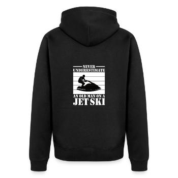 Jetski Sport Eau Moto Sports Nautiques Cadeau - Veste à capuche bio Premium Unisexe - noir - Dos - Nico (187cm)