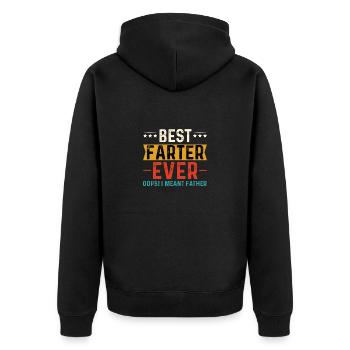 Welt bester Papa Vater Paare Paar Eltern Dad daddy - Unisex Premium Bio Zip Hoodie - Schwarz - Hinten - Nico (187cm)